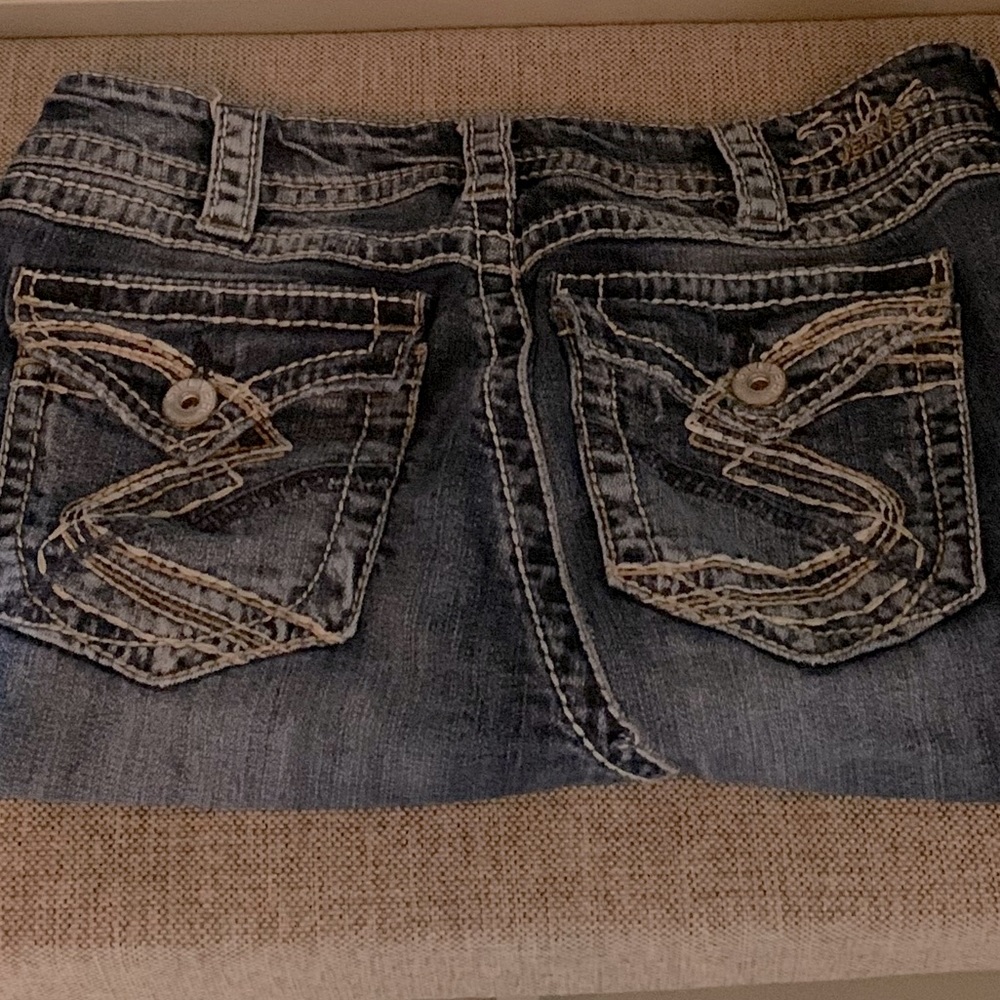 Silver brand skirt made from jeans